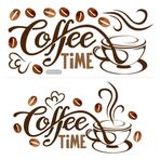 ZORVUJI Duvar çıkartması, mutfak, duvar çıkartması, sözler, 'Coffee Time', mutfak duvar çıkartması, restoran bar için, vinil kupalı sanat