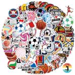 ZouAimiao 200 adet spor çıkartmaları top çıkartmaları basketbol beyzbol softbol futbol çıkartmaları çocuklar gençler su geçirmez vinil çıkartmalar su şişeleri için duvar Scrapbooking dizüstü spor tema