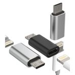 zoyuzan Adaptör Lightning soketi - Micro-USB fiş (3'lü paket), aksesuar şarj cihazı dönüştürücü, Samsung Galaxy S7 Active S6 Edge adaptörü, Android jak dönüştürücü