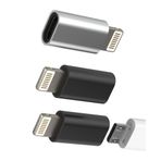 zoyuzan Adaptör Micro-USB'den Lightning'e (3 adet) dönüştürücü Android soket jak kablosu iPhone fiş mini şarj cihazı adaptörü Apple 14 13 12 11 Pro Max 7 8 Plus X SE Xs iPad Air için