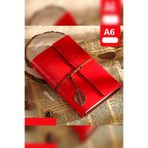 zozoya Kişiye Özel İsimli Kırmızı Deri Dolama Defter Ajanda