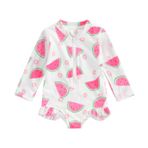 ZPPLD Bebek-Kız Bebek Uzun Kollu Tek Parça Rashguard Mayo Bebek Kız Bebek Uzun Kollu Mayo Tek Parça Fermuar Mayo Kız Mayo Rash Guard (watermelon, 80)