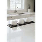ZQ Polimer 40x10 Cm Kauçuk Bar Mat, Bulaşık Kurutma Matı, Tencere Altlığı, Cam Kenarı Saksı Altlığı Siyah