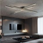 Zr Aydınlatma Antrasit 100 x 100 cm 4000k, Kumandalı, Led Tavan Lambası,Avize,Modern Aydınlatma,Dekoratif Işık