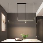 Zr Aydınlatma Siyah 4000K Çift U 120CM LED Lamba,yay Sarkıt Avize,modern Aydınlatma,dekoratif