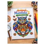 Z&R CRAFT Animal Mandala 2 Boyama Kitabı - A4 Boyutunda - Hayvan Mandala - Spiralli - Stres Azaltıcı