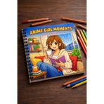 Z&R CRAFT Anime Girl Moments Cozy Boyama Kitabı - Kalın Boyama Sayfaları Çocuk Ve Yetişkin Boyama Kitabı