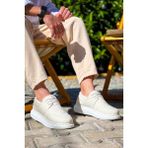 ZRN-042 Premium Bağcıklı Beyaz Casual Günlük Erkek Ayakkabı
