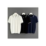zs zaos fashion 3lü set erkek fermuarlı poloyaka triko tişört dokulu desenli rahat % 100 pamuk basic t-shirt