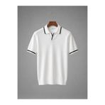 zs zaos fashion erkek poloyaka fermuarlı triko tişört regular kalıp etek kol bantlı şeritli reglar kalıp t-shirt