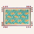 Zsa Zsa Zsu Rajna Pamuk Kilim 120 x 180 cm Yeşil Düz Desenli Oval Şekil El Dokuması