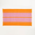 Zsa Zsa Zsu Vıseu Saçaklı Jakarlı Geniş Çizgili Pamuk %100 Pamuk Plaj Havlusu 90x150 Cm Turuncu - Pembe - 90 x 150 cm