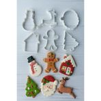 zscraft 6'lı Christmas Kurabiye Kalıbı Noel Baba Kardan Adam Yılbaşı Ağacı Geyiği Ev Adam Ginger