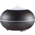 Zsykd 10 W 150 ml Ahşap Tahıl Aromaterapi Hava Arıtma Nemlendirici Ofis / Ev Odası Için LED Işık ile (Siyah) (Yurt Dışından)