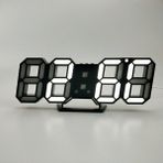 Zsykd 6609 3D Stereo LED Çalar Saat Oturma Odası 3D Duvar Saati, Renk: Siyah Çerçeve Beyaz Işık (Yurt Dışından)