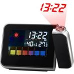 Zsykd Çok Fonksiyonlu LCD Ekran Projeksiyon Çalar Saat - Siyah (Yurt Dışından)