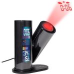 Zsykd TS-E03 360 Derece Döndürme LED Projeksiyon Saati, Ab Tak (Yurt Dışından) - Siyah