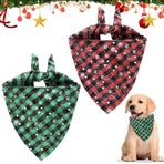 ZTA 2 paket köpek bandana noel köpek eşarp önlükler fular seti köpek noel kostüm bandanalar orta büyük köpekler evcil hayvanlar için kırmızı ve yeşil