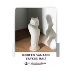 Zte 3D Baskı Baykuş -Mermer Desen - Dekoratif Obje - Biblo-Figür
