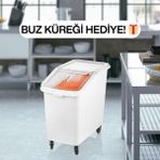 Ztf Global Trade Tekerlekli Gıda Saklama Arabası – Şeffaf Kapaklı Un ve Bakliyat Kabı (Ingredient Bin) - Erzak Arabası , Un Arabası , Şeker Arabası , Hamur Teknesi , Hamur Pasası (102 Lt, 82 Lt, 62 Lt) - 100 lt