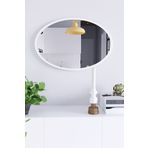 ZTM KONSEPT Ayna 70x52 Cm Oval Beyaz Antre Hol Koridor Salon Mutfak Banyo Wc Makyaj