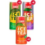 Züber Ice Tea Soğuk Çay Deneme Paketi 250ml x 12 Adet (Limon, Şeftali, Tropik)