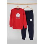Zubi Baby & Kids Wear Kırmızı Sweatshirt ve Lacivert Eşofman Altı Çocuk Takımı - 7 Yaş