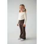Zubi Baby & Kids Wear Kız Çocuk Kelebek Kabartmalı Ispanyol Paça Tayt Pantolon (11-15 Yaş) - Kahverengi - 10 Yaş