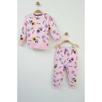 zubi baby Kız Çocuk Pembe Karakter Baskılı Pamuklu Pijama Takımı Pembe 6 Yaş