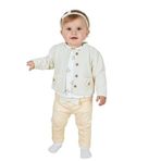 zubi baby%100 Pamuklu Tuvit Ceketli Kız Bebek Takımı (6-24 Ay) Bej 12-18 AY