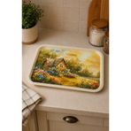 Zucci Home English Vintage Büyük Çay Servis Tepsisi | Golden Cottage | Dikdörtgen 42x31 cm