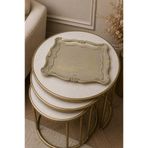 Zucci Home Sultan Vintage Imperia Servis Tepsisi | 33x42 cm | Şık Dekoratif Kahve ve Çay Sunum Tepsisi