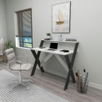 Zuesse Dizayn Iqas 50X90 cm Çalışma Masası Laptop Bilgisayar Masası Ofis Ders Yemek Çocuk Masası Antrasit - Beyaz - 90x50