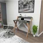 Zuesse Dizayn Iqas 50X90 cm Çalışma Masası Laptop Bilgisayar Masası Ofis Ders Yemek Çocuk Masası Antrasit - Çam - 90x50 - Antrasit - Ceviz