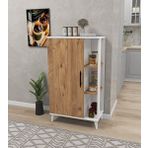 Zuesse Dizayn Lacerta 97x65x32 CM 6 Raflı Kapaklı Beyaz - Çam Çok Amaçlı Dolap