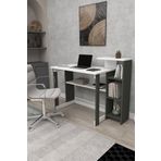 Zuesse Dizayn Lotus 5 Raflı Çalışma Masası Laptop Bilgisayar Masası Ofis Ders Yemek Çocuk Masası Antrasit-Beyaz