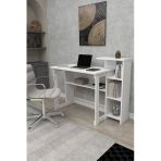 Zuesse Dizayn Lotus 5 Raflı Çalışma Masası Laptop Bilgisayar Masası Ofis Ders Yemek Çocuk Masası Beyaz