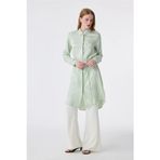 ZÜHRE Desenli Kuşaklı Solena Tunik Mint T-1675