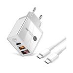 Zuidid 20W Pd + USB Hızlı Şarj LED Göstergeli + 3 A 18 W Hızlı Şarj Kablosu - Pd