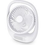 Zuidid 7 Inç Şarj Edilebilir Masaüstü Mini Fan Vantilatör 3 Kademeli Sessiz LED Işıklı Özellikler - Beyaz
