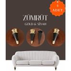 Zumrut Gold Siyah Mobilya Koltuk Ayagi Chester Komidin Tv Unitesi Vestiyer Ayagi 17 Cm 4 Adet