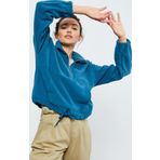 Zümrüt Kadın Yarım Fermuar Etek Ucu Büzgülü Oversize Polar Sweatshirt - 97171