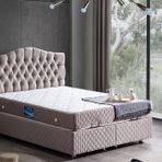 Zümrüt New Baza Başlık Ve Orthosoft Yatak, Gri, 100X200