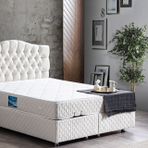Zümrüt New Baza Başlık Ve Orthosoft Yatak, Krem, 90X200