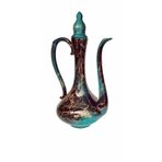 Zümrüt Yeşili El İşlemeli İbrik Vazo Yükseklik 32 cm