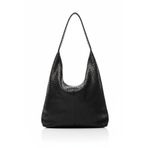 Zuna Studio Zaneria Siyah Örgü Detaylı Shopper Kadın Omuz Çantası