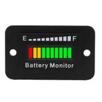 Zunate 12V 24V 48V 60V 72V LED Pil Monitör Ölçer, Arabası Forklift Çim Biçme Makinesi Yaprak Düzeltici Karavan Için Pil Yakıt Göstergesi Göstergesi, IP65 Su Geçirmez, Toz