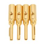 Zunate 4 Adet Muz Fiş, Altın Kaplama Pirinç Açık Vidalı Amplifikatör Hoparlör 4mm Çaplı Hoparlör Kablosu Için Muz Konnektörleri, Surround Ses Sistemleri Için, Muz Duvar Panelleri