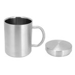 Zunate Cup Beer Cup Home Supplies kahve fincanı (304 çift katmanlı kupa: kapaklı büyük (logo yok))