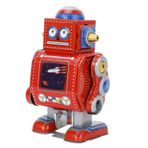 Zunate Kurmalı Robot, Vintage Saat Mekanizmalı Robot Oyuncak İlginç Kurmalı Demir Oyuncak, Masaüstü Dekoratif, Koleksiyon Için, Noel, Hediye, Parti, Kafe, Bar, Restoran (kırmızı)